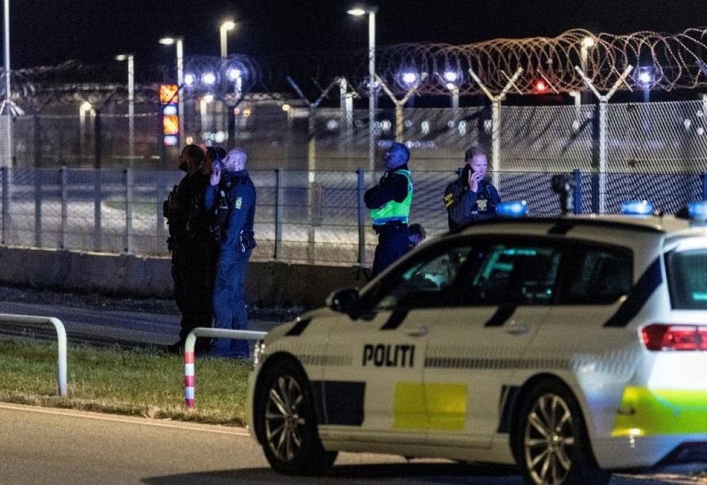 Police guard at Copenhagen air port