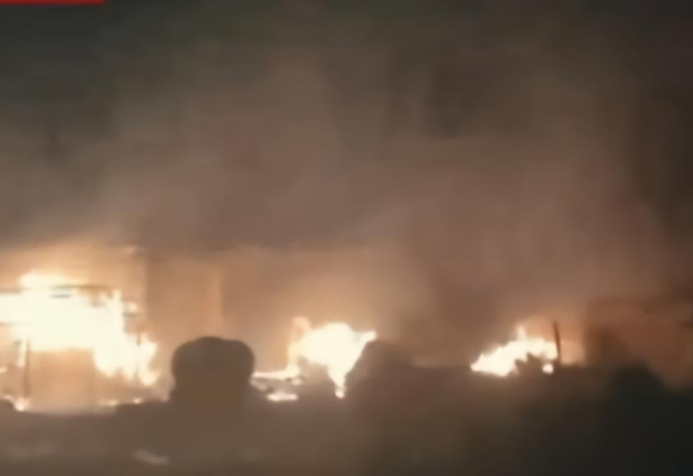 Fiery scenes on the border