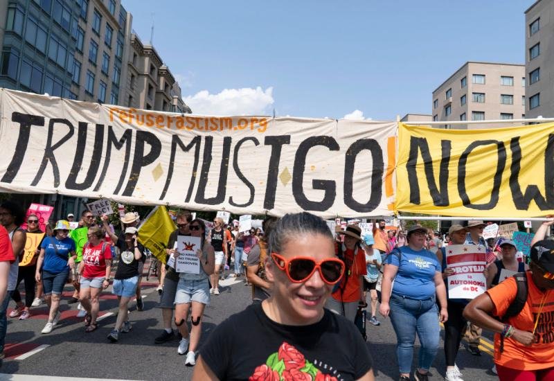 Protest asking Trump to quit office